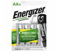 Energizer Piles rechargeables AA HR6 Universal 1300 mAh NiMH - Lot de 6 blisters de 4