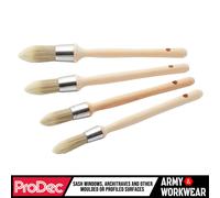 4 X ProDec Pointu Écharpe Brosse Set Synthétique Filaments Fin Fini Portes Dalle