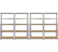 4 x Rayonnage de garage galvanisé Rayonnage industriel Rayonnage d'atelier Rayonnage emboîtable