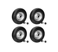 ECD Germany 4 x Roue de Brouette Caoutchouc plein PU - 4.80 / 4.00-8 - Ø 390 mm - Roue de