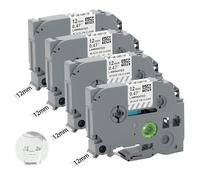 4 x Ruban Compatible pour Brother TZe-231 TZ231 TZ-231 Tze 12mm 0.47,Laminé Cassette pour Etiqueteuse Brother P-touch 1000 H105 H100lb PT-H110 PT-H107 P300BT H200 PT1010 PT-D210 Noir sur Blanc
