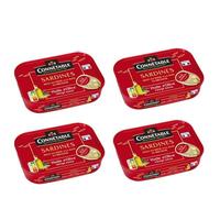 4 x Sardines ancienne - huile d’olive 1/6 - Connetable mise en boite a la main en Bretagne - huile d'olive vierge extra
