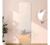 4 X Self-Adhesive Mirrors, 20 X 20 Cm Acrylic Adhesive Door Mirrors, Flexible Square Wall Mirror For Bathroom, Living Room, Bedroom
