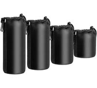 4 x SLR Camera Sleeves-Medium and Large-For DSLR Camera Lens-Shock Resistant,Black,Classic