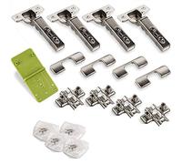 4 x SO-TECH® Charnière à Boîtier T45 Charnière d'angle 110° Charnière automatique Fermeture automatique et amortisseur + 1 x gabarit de marquage EasyGreen