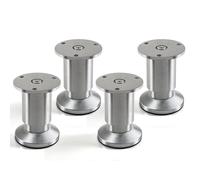 SOTECH 4 x Pied de Meuble Ajustable en Aluminium brossé Capacité de Levage 250 kg Hauteur 80 mm