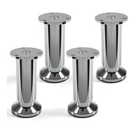 SOTECH 4 x Pied de Meuble Ajustable Chromé astiqué Capacité de Levage 250 kg Hauteur 120 mm