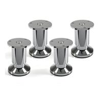 SOTECH 4 x Pied de Meuble Ajustable Chromé astiqué Capacité de Levage 250 kg Hauteur 80 mm