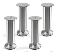 SOTECH 4 x Pied de Meuble Ajustable en Aluminium brossé Capacité de Levage 250 kg Hauteur 150 mm