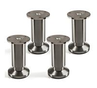 4 x SOTECH Pied de meuble Ajustable Finition en Acier Inox brossé Capacité de levage 250 kg Hauteur 100 mm