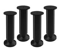 SOTECH 4 x Pieds de Meuble Alpha Pieds de Support réglables anodisés Noir, Chargeable jusqu'à 250 kg Hauteur : 150 mm
