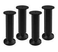 4 x SOTECH Pieds de meuble ALPHA pieds de support réglables anodisés noir, chargeable jusqu'à 250 kg Hauteur : 150 mm
