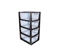 4 x Sunware Omega Module tiroirs 11 L - Transparent/Noir