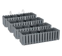 4 x supports de jardinière 60 cm indicateur de niveau d'eau boîte de balcon gris