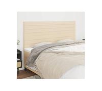 4 x Têtes de Lit Meubles de Chambre à Coucher Accessoires de Lit Simple Têtes de Cadre de Lit Intérieur Crème 90x5x78/88 cm Tissu 3116491