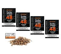 4 x Turbo Levure - Alcotec Turbo Yeast 48 + Activated Carbon 175g, Levure de fermentation, Distillateurs Levure, Levure Rapide, Gnôle Alcool