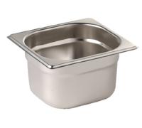Lot de 4 bacs inox + couvercles GN 1/6 (P) 100 mm, Vogue Gris
