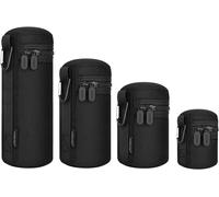 4 x Water Resistant Camera Lens Cases, Camera Drawstring Lens Pouch Bag of 4 Different Sizes for Nikon, Pentax, Tamron, Sigma, Sony, Olympus, Panasonic