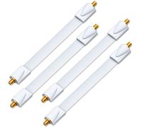 4 x Window Crossing Cable SAT 17 cm Flexible 26 cm Length Window Cables Connecting Windows & Doors Gold Plated Extremely Flat Shielded Adhesive Pads ¿ White