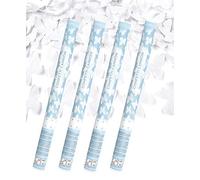 4 x XXL (60 cm) Papillons en Papier Blanc - Partykanone Party Popper Streamer