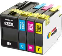 4 XL Cartouches d'encre compatibles avec HP 932 932XL 933 933XL pour Imprimantes HP Officejet 6100 6600 6700 7110 7510 7600 7610 7612 7620 - Grande Capacité