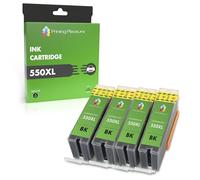 4 XL Compatibles PGI-550PGBK Cartouches d'encre pour Canon Pixma iP7150 MG5450 MG5550 MG5650 MG6350 MG6450 MG6650 MG7150 MG7550 MX725 MX925 iP7250 iP8750 iX6850 - Noir, Grande Capacité