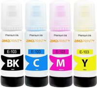 4 Xl Encre Compatible Avec Epson 103 Pour Ecotank Et L1200 Series L1210 L1250 L3100 Series L3110 L3111 L3116 L3150 L3151 L3156 L3160 L3200 Series L3210 L3211 (280Ml)