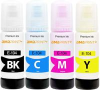 4 XL Encre Compatible avec Epson 104 pour EcoTank ET 1810 2710 2711 2712 2714 2715 2720 2721 2726 2810 2811 2812 2814 2815 2820 2821 2825 2826 4700 4800 (4 x 70ml)