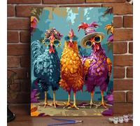 40*50cm Peinture par numéros, Équipe de poulets, Libérez une nouvelle vitalité. La peinture par numéros est un moyen amusant de libérer votre créativité, une expérience artistique qui se heurte à une 