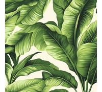 40×600cm Papier Peint Feuilles De Bananier Vintage Papier Peint Adhesif Mural Chambre Papiers Vinyle Adhesif Pour Meubles Plante Tropicale Feuilles De Bananier Vertes Rouleau Decoratif Mural