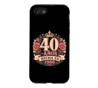 40 Años Couronne Florale espagnole Texte Graphique Rose Coque pour iPhone SE (2020) / 7/8
