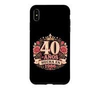 40 Años Couronne Florale espagnole Texte Graphique Rose Coque pour iPhone XS Max