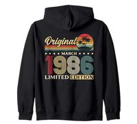 40 Ans Anniversaire Homme Cadeau Mars 1986 Vintage Sweat à Capuche