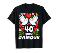 40 Ans de Mariage - Anniversaire De Mariage d’Amour Couple T-Shirt Graphique avec Valeur