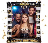 40 Ans Decoration Anniversaire,Accessoires Photobooth Anniversaire,Pour Femme Et Homme Décoration De Fête D'anniversaire,Or Noir Props Accessoires De Selfie