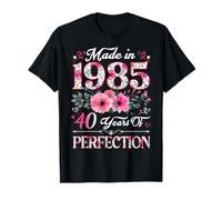 40 ans fabriqué en 1985 Floral 40e anniversaire femme T-Shirt