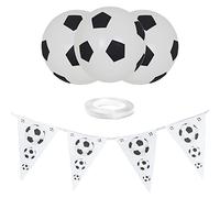 40 ballons de football imprimés, 2 rubans pour ballons et 1 drapeau de train, ballons en latex, ballons de football en latex, décoration de fête à thème, accessoires de coupe du monde, accessoires