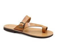 40 beige Emmanuela Cuir grec Toien Sandales pour hommes, Sandales pour hommes à la main de haute qualité avec ceinture à boucle réglable, chaussures d'été pour hommes
