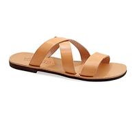 40 beige Emmanuela Sandales en cuir grecque pour hommes, Sandales pour hommes à la main de haute qualité avec orteils ouverts, diapositive chaussures d'été, sandales à lanières coulissantes