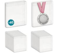 40 Boîtes en Acétate Transparent 120x90x20 mm | Bonbonnière en Plastique : Dragées, Macarons, Gateaux