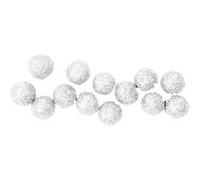 40 boules décoration mousse pailletée 12mm blanc - hobi adt028b Blanc G