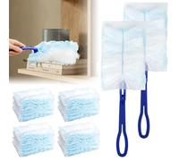 40 Chiffons pour Aimant Anti-poussière Swiffer avec 2 poignée, Recharge Antistatique, Accessoires de Rechange pour plumeau, plumeau pour Nettoyer la poussière et la saleté