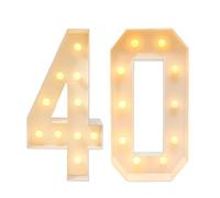40 Chiffres Lumineux, Décoration de Fête pour 40e Anniversaire, Chiffres Lumineux pour Décorations d'Anniversaire, Chapiteau pour Filles et Garçons, Fête, Anniversaire de Mariage, Chambre à Coucher