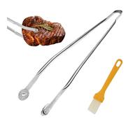 40 Cm Pince A Barbecue A Roulette, Pinces En Métal Pour Barbecue, Pince Barbecue Longue, Pince Retourne Saucisse, Pince Cuisine Inox, Pinces À Steak Polyvalentes, Pince A Barbecue