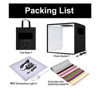 40 cm Portable 3200 K-6500 K Anneau LED USB Photo Éclairage De Bureau Tir Tente Studio Boîte avec 12 Couleurs Décors Lightbox(40cm add AU Lamp)