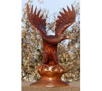 40 cm - Sculpture en bois - Décoration - Aigle - Fait à la main - Oiseau de proie