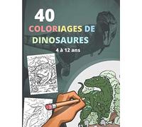 40 Coloriages de dinosaures: GRAND FORMAT - idéalement fait pour les enfants de 4 à 12 ans, ce livre de coloriage plaira à tous ceux qui aiment les dinosaures.