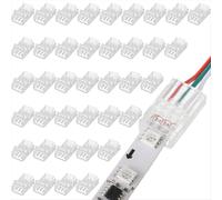 40 connecteurs sans soudure 3 broches 10 mm pour rubans LED RGB 5050, compatibles avec les systèmes d'éclairage sur rail.