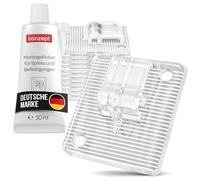 40 Crochets adhésifs pour Filet de Balcon pour Chat - avec Colle de Montage 30 ML, Extra forts, Transparents et Petits, sans perçage, résistants aux intempéries, Installation Facile