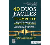 40 Duos Faciles pour Trompette - 10 Thèmes Romantiques Arrangés en 4 Tonalités: Chefs-d'œuvre Classiques pour Débutants et Niveau Intermédiaire - ... Cours d'Ensemble et les Auditions de Classe